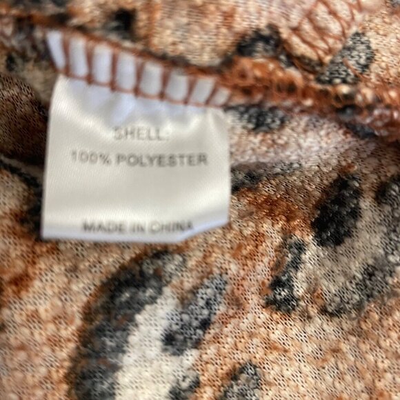 Gingerly Women's Cheetah Print Pullover Fleece Orange/Multi Size L/XL - Picture 9 of 9